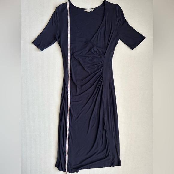 Boden Dress Women's Navy Blue Wrap Style V-Neck ½ Sleeve 10R - Picture 5 of 12